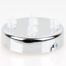 Lampen-Baldachin 100x25mm Metall verchromt mit Zugentlaster transparent für 5 Lampenpendel