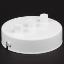 3-Loch Lampen-Baldachin Metall 100x25mm weiß mit Zugentlaster Kunststoff für 3 Lampenpendel