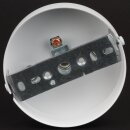3-Loch Lampen-Baldachin Metall 100x25mm weiß mit Zugentlaster Metall für 3 Lampenpendel