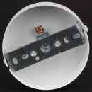 Lampen-Baldachin 100x25mm Metall weiß für 3 Lampenpendel mit Zugentlastung aus Metall