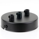 3-Loch Lampen-Baldachin Metall 100x25mm schwarz mit...