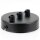 3-Loch Lampen-Baldachin Metall 100x25mm schwarz mit Zugentlaster Kunststoff für 3 Lampenpendel