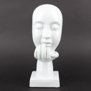 Deko Design Skulptur denkendes Gesicht "Thinking One" aus Keramik weiß 30cm