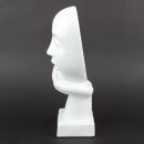 Deko Design Skulptur denkendes Gesicht "Thinking One" aus Keramik weiß 30cm