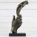 Deko Design Skulptur "Two Hands" aus Polypropylen 29cm Gold/schwarz