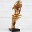 Deko Design Skulptur "Two Hands" aus Polypropylen 29cm gold