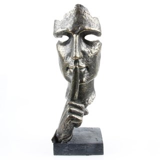 Deko Design Skulptur "Silence" aus Polypropylen 39cm Bronze/Braun