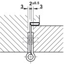 Häfele Aufschraubband Scharnier 76x76mm Edelstahl messingfarben Anschlag links rechts