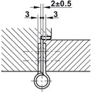 Häfele Aufschraubband Scharnier 102mm Edelstahl matt Anschlag links rechts