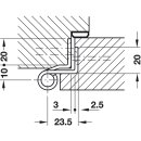 Häfele Aufschraubband Scharnier 140mm Stahl verzinkt Anschlag links