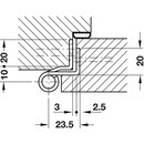 Häfele Aufschraubband Scharnier 140mm Stahl verzinkt Anschlag rechts