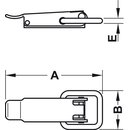 Kisten Hebel Spannverschluss ohne Öse Stahl verzinkt 56,5x23mm