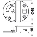 Häfele Drehriegel für Zargentische 48x15mm verzinkt