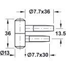 Häfele Startec Einbohrband aus Stahl verzinkt für gefältzte Innentüren bis 40kg