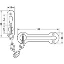 Häfele Türkette für Drehtüren 130x36mm verchromt poliert