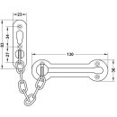 Häfele Türkette für Drehtüren 130x36mm vermessingt poliert