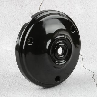 Lampen-Baldachin Porzellan schwarz glasiert 100x28mm seitliche Kabeleinführung