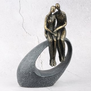 Deko Design Skulptur Figur "Moment" aus Polypropylen 27cm bronzefarben