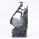 Deko Design Skulptur Figur Stein Herz "Heart" aus Polypropylen 37cm bronzefarben