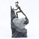 Deko Design Skulptur Figur Stein Herz "Heart" aus Polypropylen 37cm bronzefarben