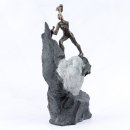 Deko Design Skulptur Figur Stein Herz "Heart" aus Polypropylen 37cm bronzefarben