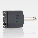 Audio Adapter Klinkenstecker 6.3 mm Mono auf 2x 6.3mm Kupplung
