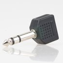 Audio Adapter Klinkenstecker 6.3 mm Stereo auf 2x3.5mm Kupplung