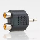 Audio Adapter Klinkenstecker 3.5mm Mono auf 2 x Cinch Kupplung