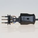 Lampen Schutzkontakt-Stecker schwarz für die Schweiz 3-polig 10A/250V