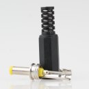 DC Stecker Kunststoff 4mm AD 1.5mm ID mit Knickschutz