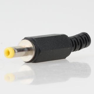 DC Stecker Kunststoff 4mm AD 1.7mm ID mit Knickschutz SL 9mm