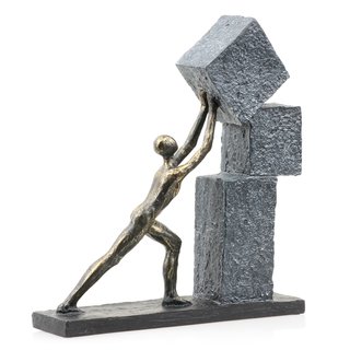 Deko Design Skulptur Figur "Stacking" aus Polypropylen 30cm bronzefarben