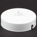 1-Loch Lampen-Baldachin Metall 100x25mm weiß mit Zugentlaster Metall für 1 Lampenpendel