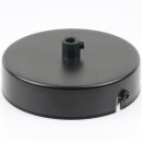 1-Loch Lampen-Baldachin Metall 100x25mm schwarz mit Zugentlaster Kunststoff für 1 Lampenpendel