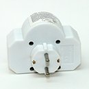 Steckdosen-Adapter weiß mit Schalter 16A/250V 2 x Eurosteckdose 1 x Schutzkontakt-Steckdose