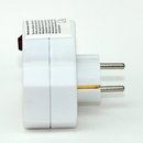 Steckdosen-Adapter weiß mit Schalter 16A/250V 2 x Eurosteckdose 1 x Schutzkontakt-Steckdose