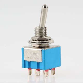 Miniatur Kippschalter blau 3A/250V 2xUM 6 Pins Profitec S-500-6