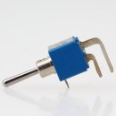 Miniatur Kippschalter blau 3A/250V ON/OFF/ON 6 Pins 90° abgewinkelt