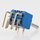 Miniatur Kippschalter blau 3A/250V ON/OFF/ON 6 Pins 90° abgewinkelt