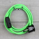Textilkabel Neon-Grün 3-adrig mit Schnurschalter und Schutzkontakt-Stecker Anschlussleitung 2-5m