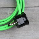 Textilkabel Neon-Grün 3-adrig mit Schnurschalter und Schutzkontakt-Stecker Anschlussleitung 2-5m