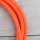 Textilkabel Anschlussleitung 2-5m neon-orange Schalter u. Schutzkontakt Winkelstecker