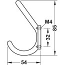 Häfele Möbel Garderobenhaken Mantelhaken aus Metall 85x10mm verchromt poliert