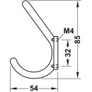 Häfele Möbel Garderobenhaken Mantelhaken aus Metall 85x10mm vernickelt matt