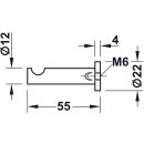 Häfele Möbel Garderobenhaken aus Messing 12x55mm vernickelt matt