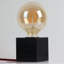 E27 Lampenfassung-Halterung 95x95mm aus Holz schwarz Würfelform