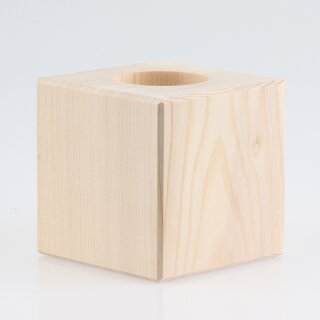 E27 Lampenfassung-Halterung 95x95mm aus Holz Kiefer Würfelform