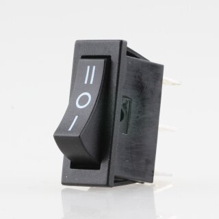 Einbau-Wippschalter schwarz 1-polig EIN/AUS/EIN 30x11mm 250V/10A