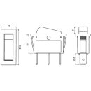 Einbau-Wippschalter schwarz EIN/AUS/EIN 1-polig 33x14mm 250V/10A