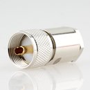 UHF/PL-Stecker mit Gold-Kontakt für Aircell 7 Kabel etc.